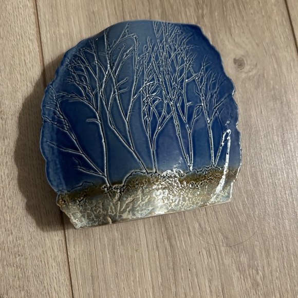 Vintage Handcrafted Tenmoku Malaysian Glazed Studio Pottery Blue Vase - Picture 3 of 5